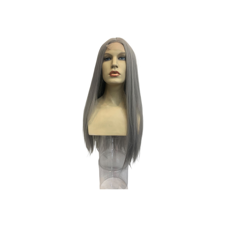 Cosplay Long 80cm Straight Gray Lace Front Wig | Alegro Athens