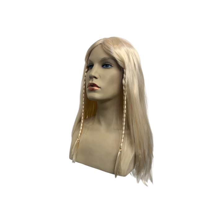 Ariadne Long Blonde Wig with Small Side Braids and Center Parting