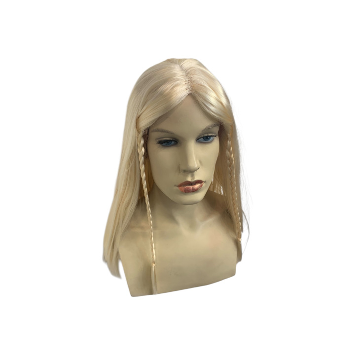 Ariadne Long Blonde Wig with Small Side Braids and Center Parting