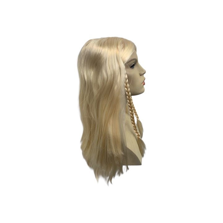 Ariadne Long Blonde Wig with Small Side Braids and Center Parting