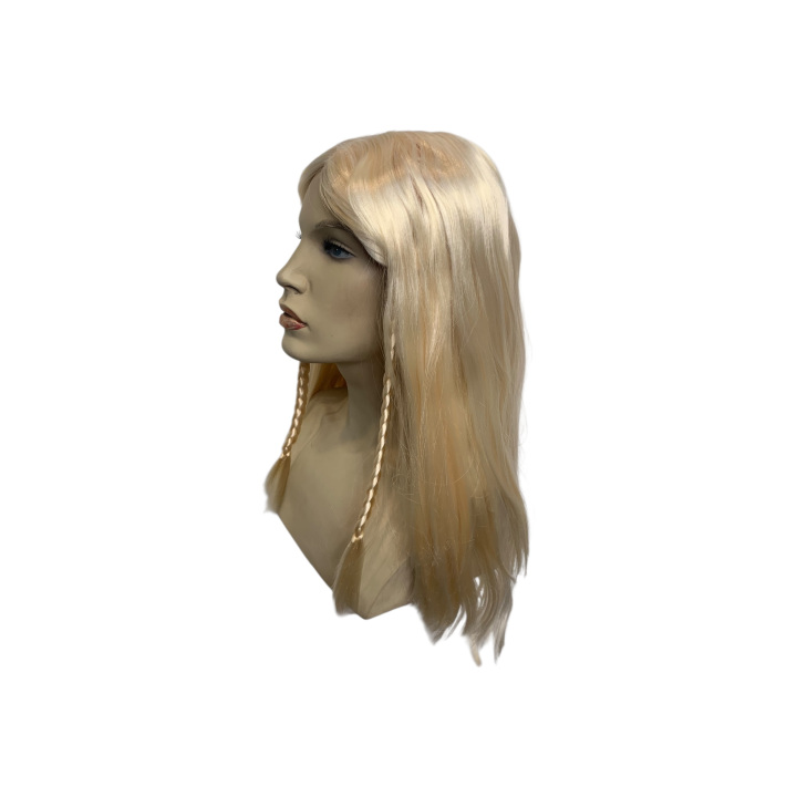 Ariadne Long Blonde Wig with Small Side Braids and Center Parting