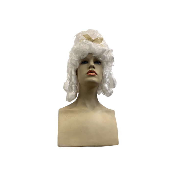 Tall White Baroque Countess Wig with Ringlet Curls