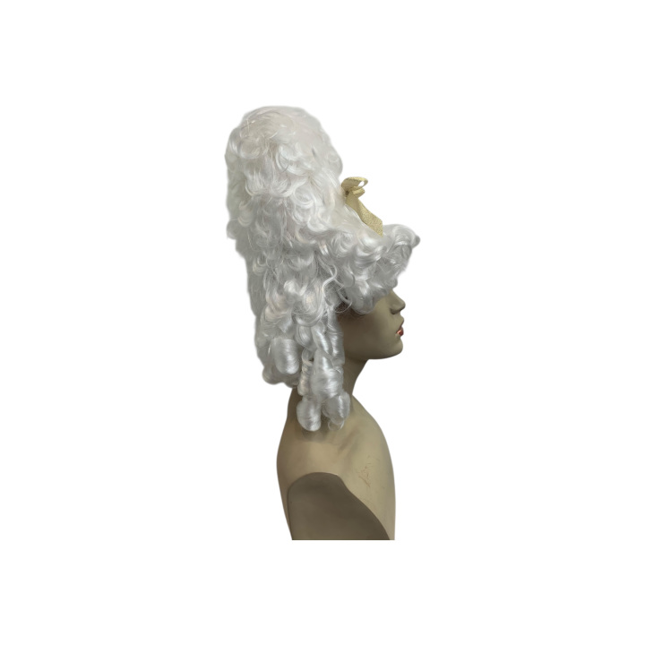 Tall White Baroque Countess Wig with Ringlet Curls