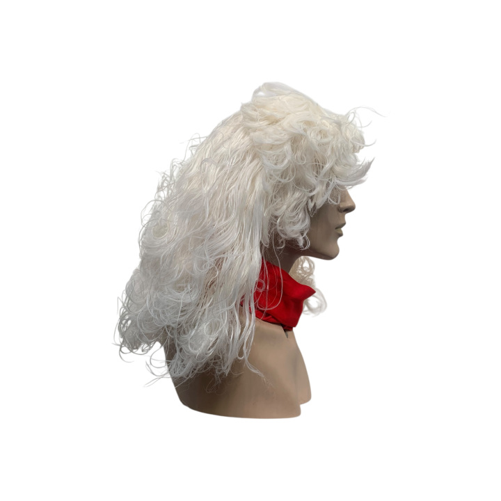 Santa Claus Long Curly Wig Off-White Matte | Professional Performance | Alegro Athens