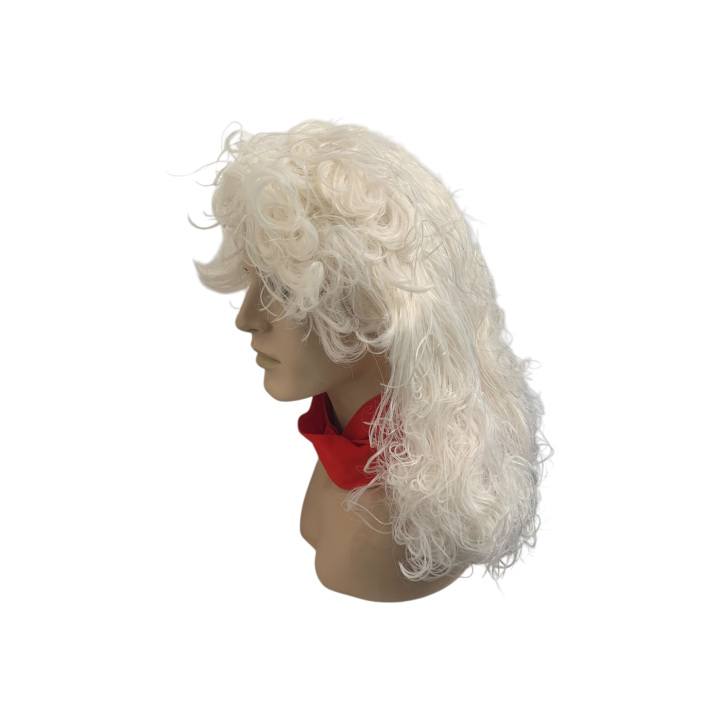 Santa Claus Long Curly Wig Off-White Matte | Professional Performance | Alegro Athens