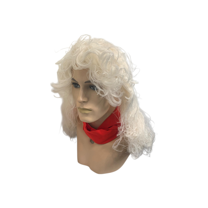 Santa Claus Long Curly Wig Off-White Matte | Professional Performance | Alegro Athens