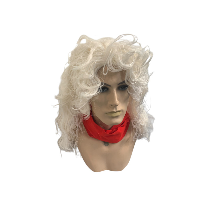 Santa Claus Long Curly Wig Off-White Matte | Professional Performance | Alegro Athens