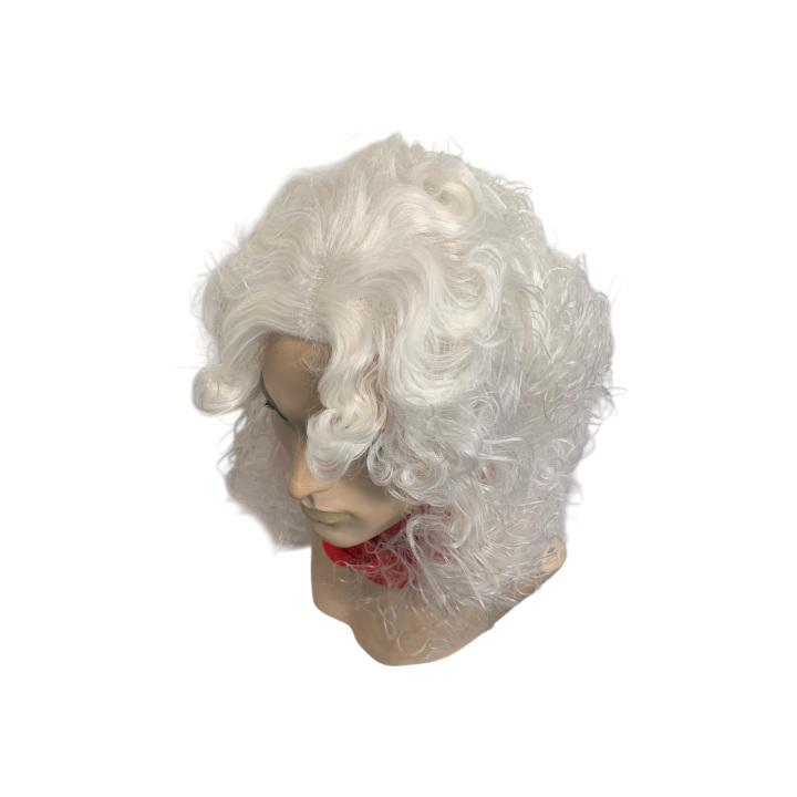 Santa Claus Long Curly Wig White Matte | Professional Performance | Alegro Athens