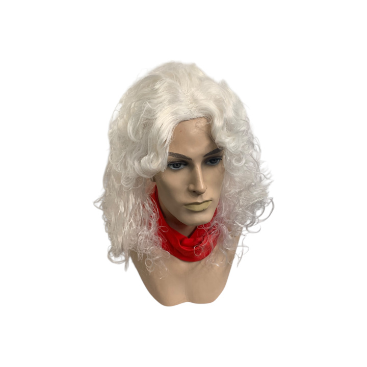 Santa Claus Long Curly Wig White Matte | Professional Performance | Alegro Athens