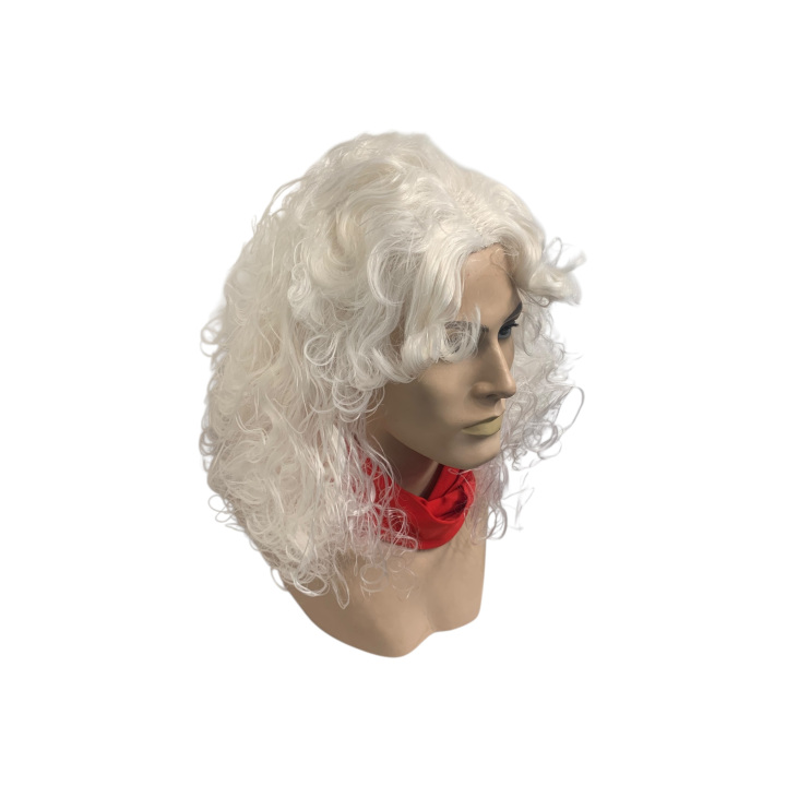 Santa Claus Long Curly Wig White Matte | Professional Performance | Alegro Athens