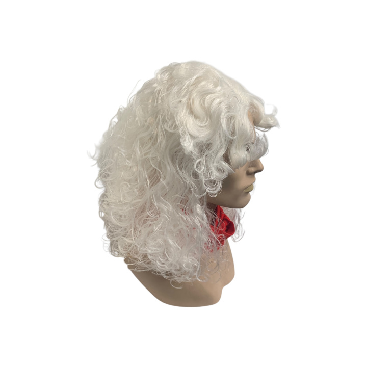 Santa Claus Long Curly Wig White Matte | Professional Performance | Alegro Athens