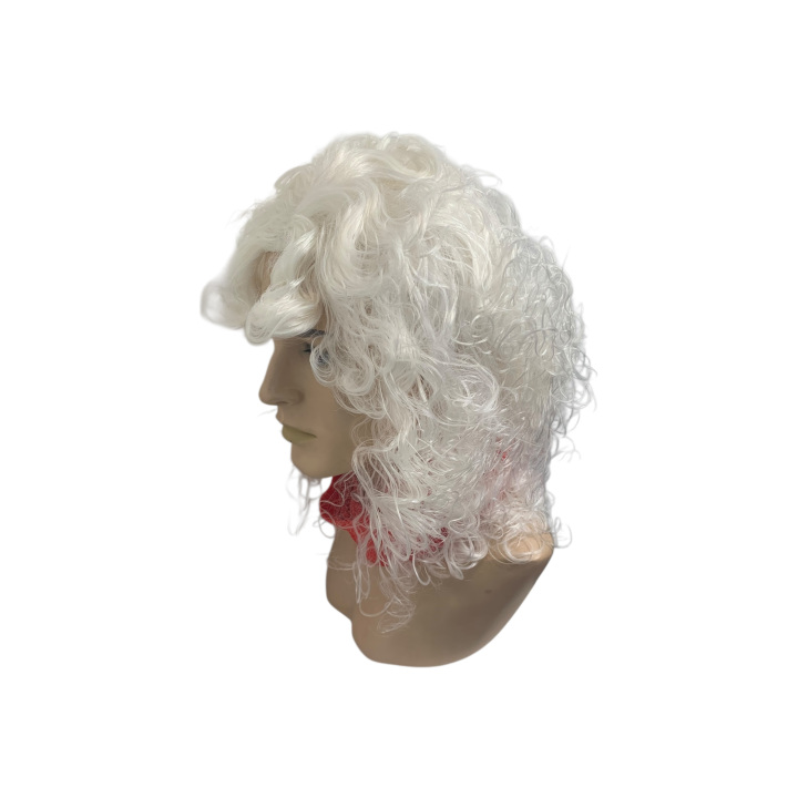 Santa Claus Long Curly Wig White Matte | Professional Performance | Alegro Athens