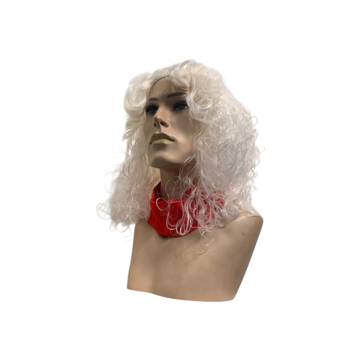 Santa Claus Long Curly Wig White Matte | Professional Performance | Alegro Athens