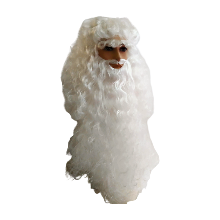 Professional Santa Claus Set Wig Beard white matte | Alegro Athens
