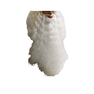 Santa Claus Long Curly Beard White Matte | Professional Performance | Alegro Athens