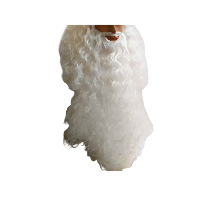 Santa Claus Long Curly Beard White Matte | Professional Performance | Alegro Athens