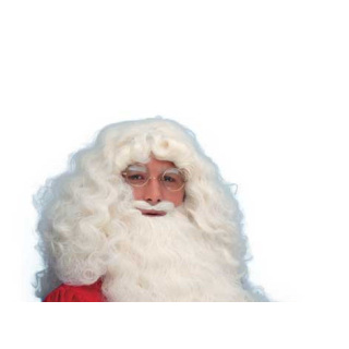 Santa Claus Long Curly White Wig in Natural Off White Matte Color
