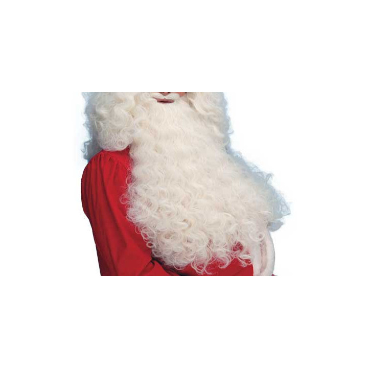 Santa Claus Long Curly Beard Off-White Matte | Professional Performance | Alegro Athens