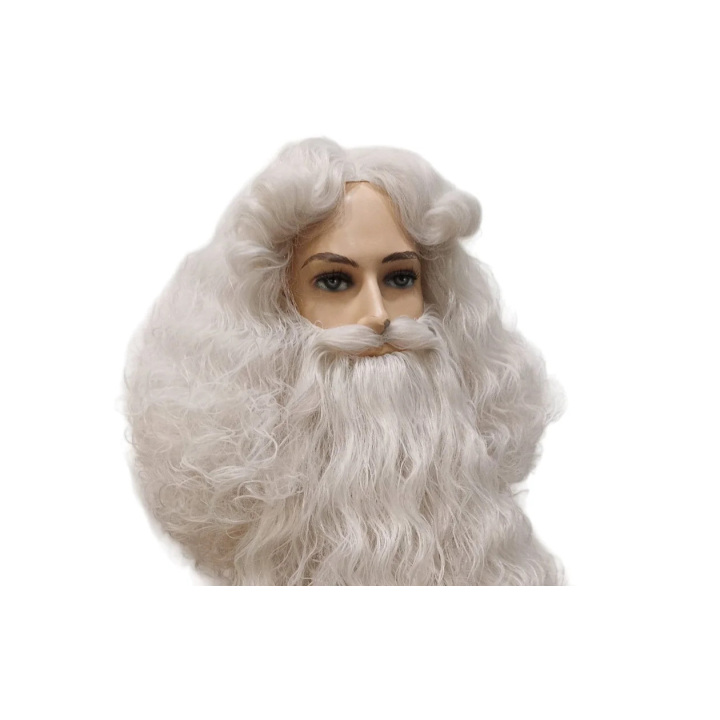 Santa Claus Long Curly Wig Grayish White | Professional Performance | Alegro Athens