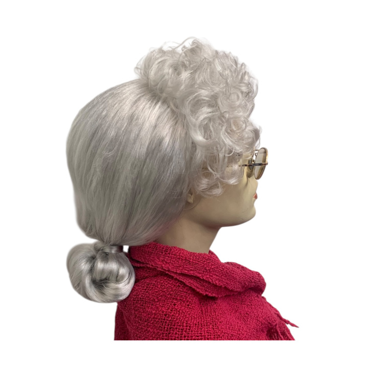Mrs. Claus White Grayish Curly Wig | Christmas Events & Theatre | Alegro Athens