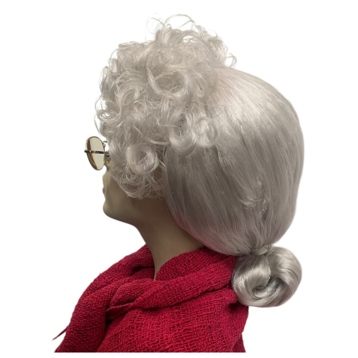 Mrs. Claus White Grayish Curly Wig | Christmas Events & Theatre | Alegro Athens