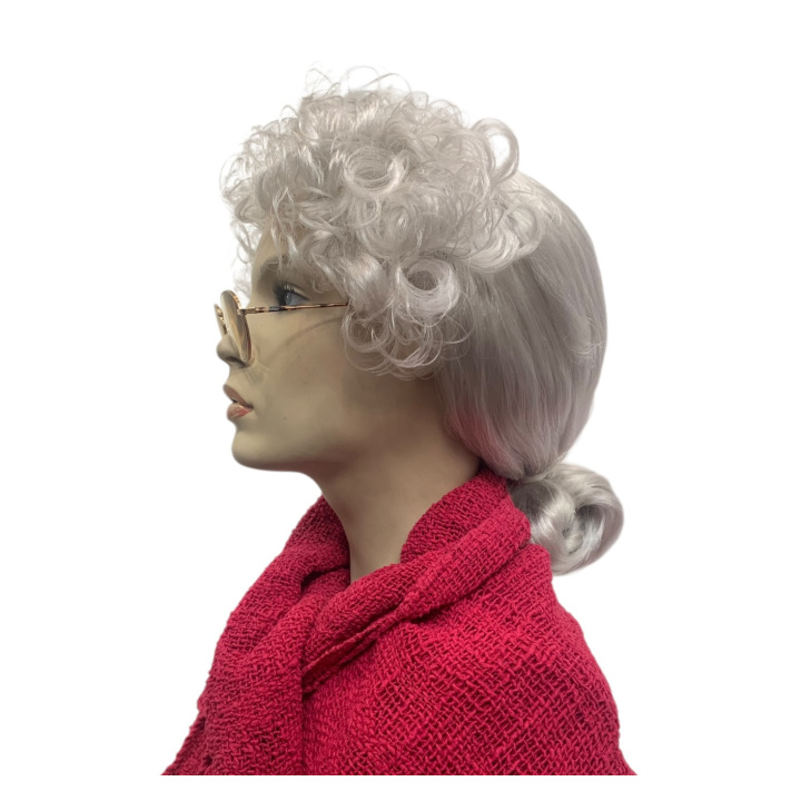 Mrs. Claus White Grayish Curly Wig | Christmas Events & Theatre | Alegro Athens