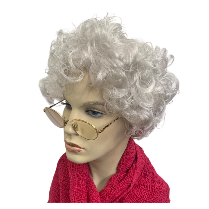 Mrs. Claus White Grayish Curly Wig | Christmas Events & Theatre | Alegro Athens