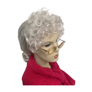 Mrs. Claus White Grayish Curly Wig