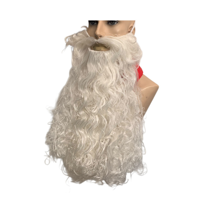 Santa Claus Long Curly Beard White Matte | Professional Performance | Alegro Athens