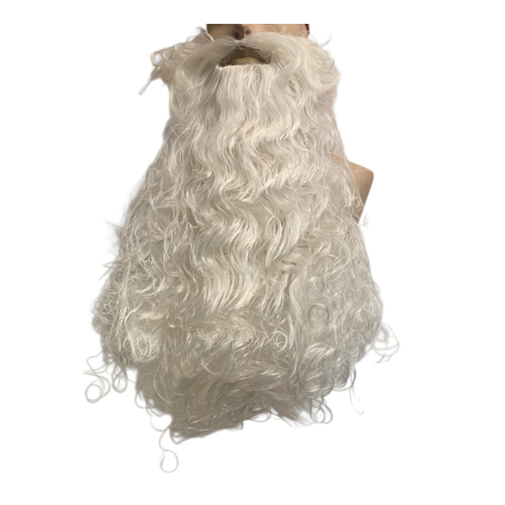 Santa Claus Long Curly Beard White Matte | Professional Performance | Alegro Athens