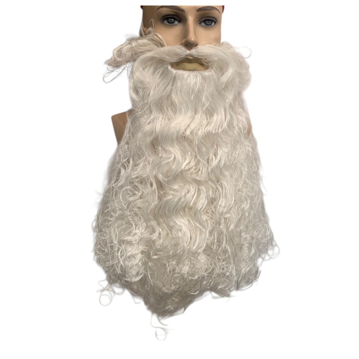 Santa Claus Long Curly Beard White Matte | Professional Performance | Alegro Athens