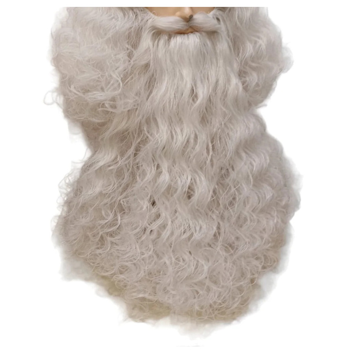 Santa Claus Long Curly Beard Grayish White | Professional Performance | Alegro Athens
