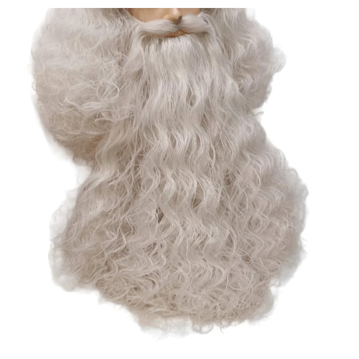 Santa Claus Long Curly Beard Grayish White | Professional Performance | Alegro Athens