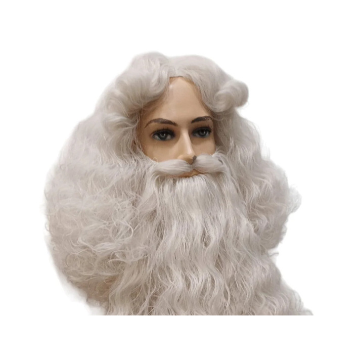 Santa Claus Long Curly Wig Grayish White | Professional Performance | Alegro Athens
