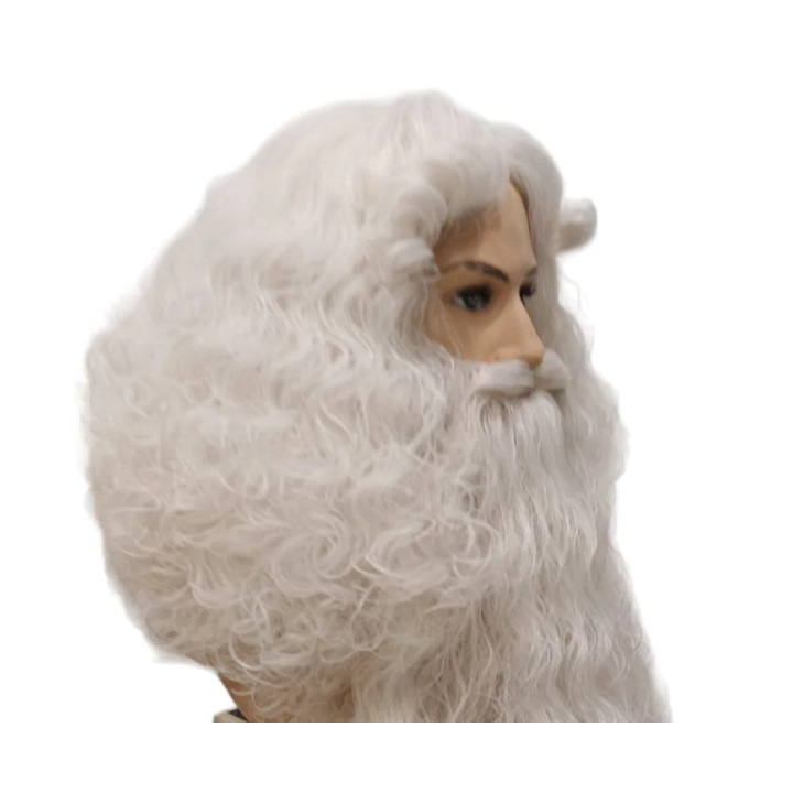 Santa Claus Long Curly Wig Grayish White | Professional Performance | Alegro Athens