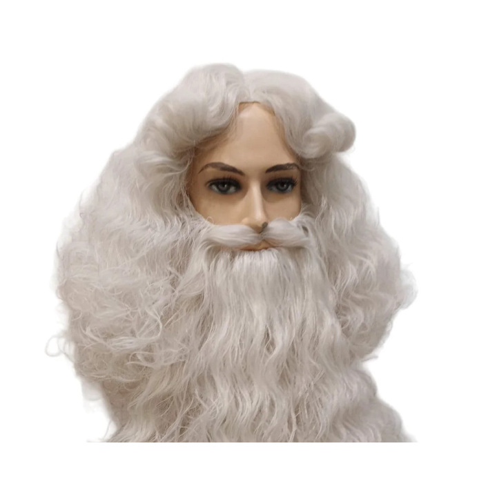 Santa Claus Long Curly Wig Grayish White | Professional Performance | Alegro Athens