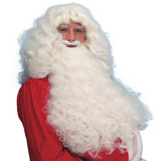 Professional Santa Claus Set Wig Beard Eyebrows Off-White | Alegro Athens