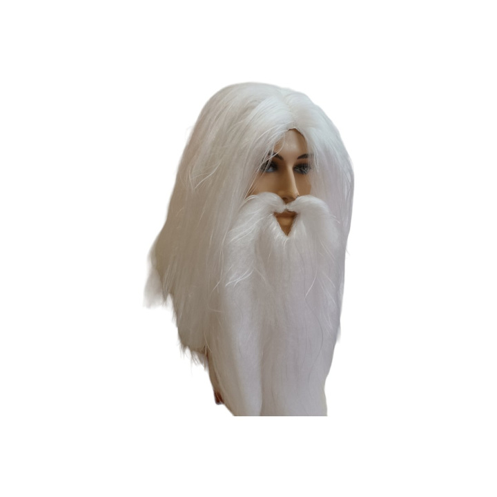 Σετ Περούκα Γενειάδα Λευκού Μάγου Γκάνταλφ ο Λευκός | Cosplay | Alegro