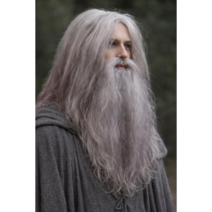 Gray Wizard's Wig and Beard Set Gandalf Style | Fantasy Cosplay | Alegro Athens
