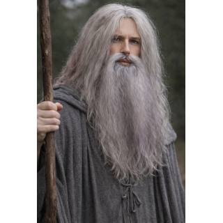 Gray Wizard's Wig and Beard Set Gandalf Style | Fantasy Cosplay | Alegro Athens
