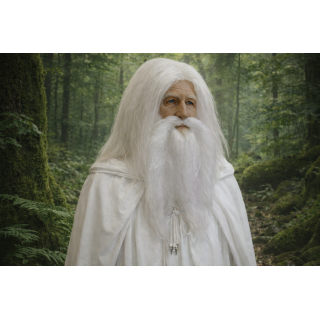 White Wizard's Wig and Beard Set Gandalf the White | Fantasy Cosplay | Alegro Athens