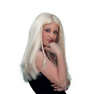 Ariadne Long Blonde Wig with Small Side Braids and Center Parting