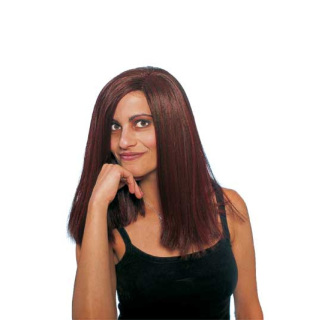 Ναταλία Μακριά Σκούρα Ακαζού Περούκα με Χωρίστρα στο Πλάι