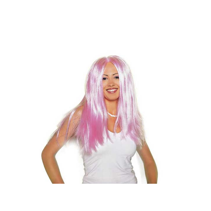 Σύλβια Μακριά Ροζ Περούκα με Χωρίστρα στη Μέση