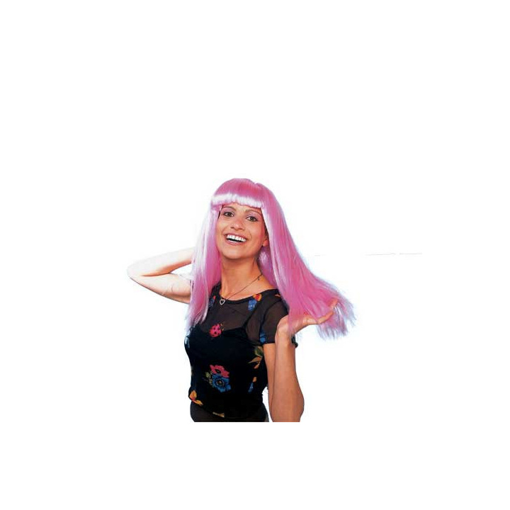 Xena Long Pink Wig with Fringe | Handmade in Greece | Alegro Athens