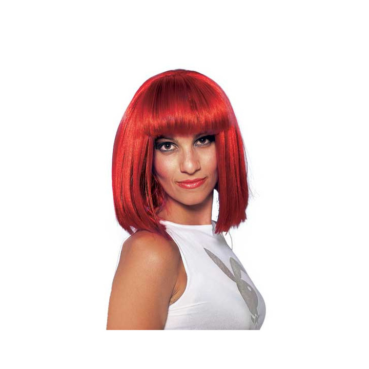 Cecilia Red Bob Wig with Fringe | Handmade in Greece | Alegro Athens