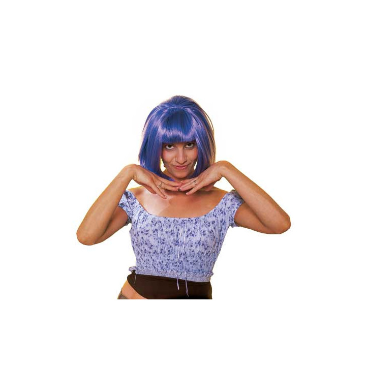 Cecilia Purple Bob Wig with Fringe | Handmade in Greece | Alegro Athens