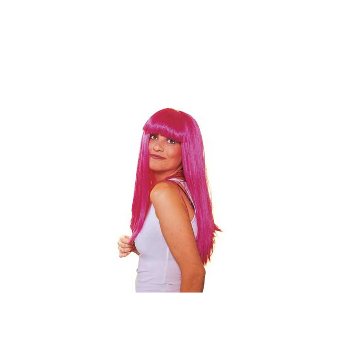 Xena Long Fuchsia Wig with Fringe | Handmade in Greece | Alegro Athens