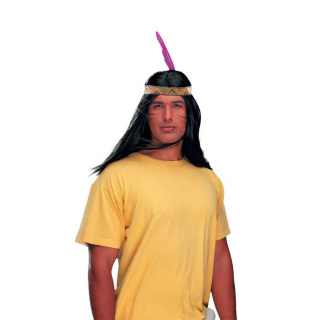 Native American Indian Man Wig Headband Feather | Carnival | Alegro Athens