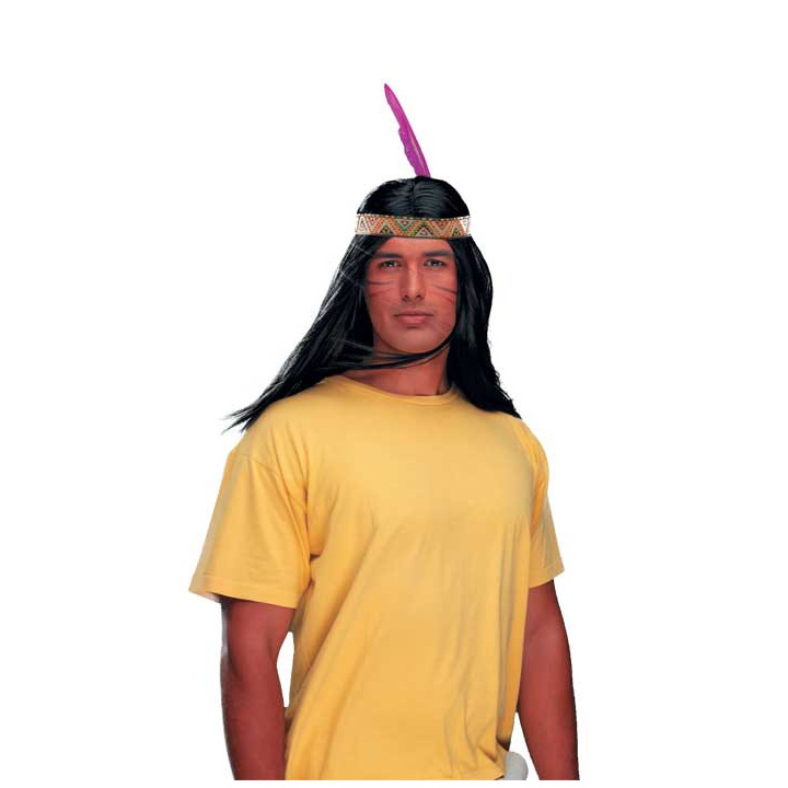 Native American Indian Man Wig Headband Feather | Carnival | Alegro Athens